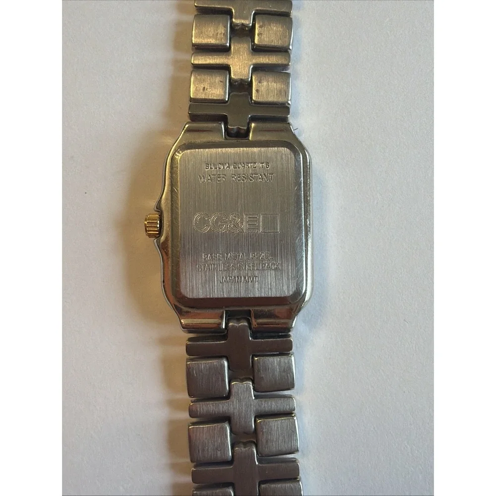 Bulova Women's Watch Quartz White Dial Two Tone Stainless Steel Tank 26mm - Picture 6 of 7